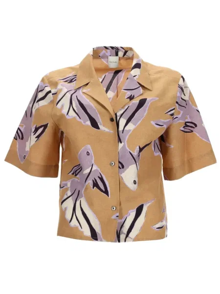 Cămașă Paul Smith cu imagine galben