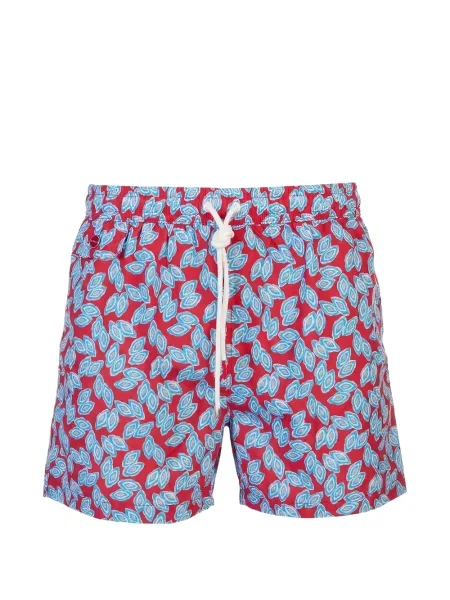 Slip de baie Kiton cu imagine cu imprimeu geometric cu cordon roșu