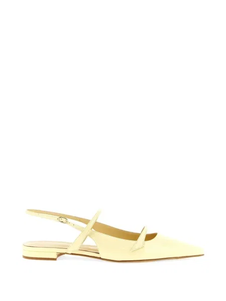 Кожени балеринки Alexandre Birman от лакирана кожа с отворена пета жълто
