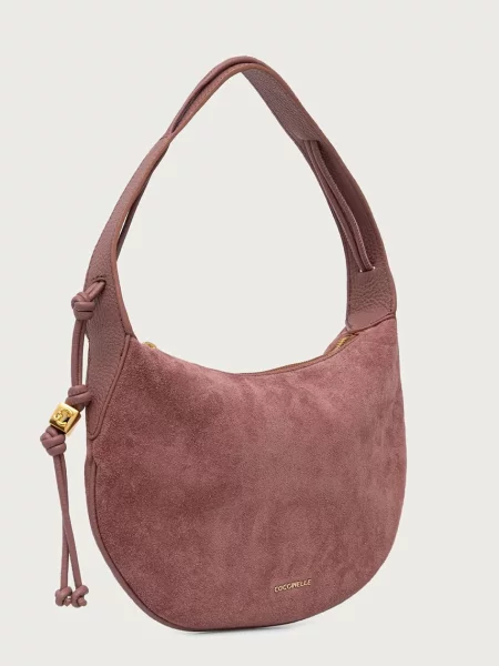 Coccinelle torebka hobo zamszowa różowa