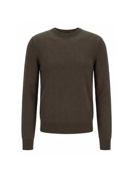 Sweter Boss żakardowy brązowy