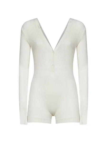 Salopetă Mugler tricotate alb
