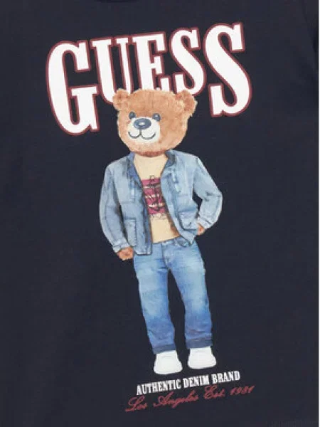 Guess T-shirt Regular Fit tamnoplava