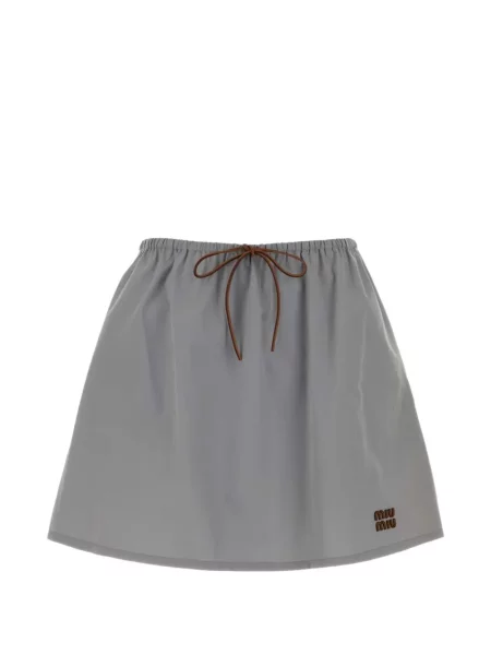 Fusta mini Miu Miu cu cordon gri