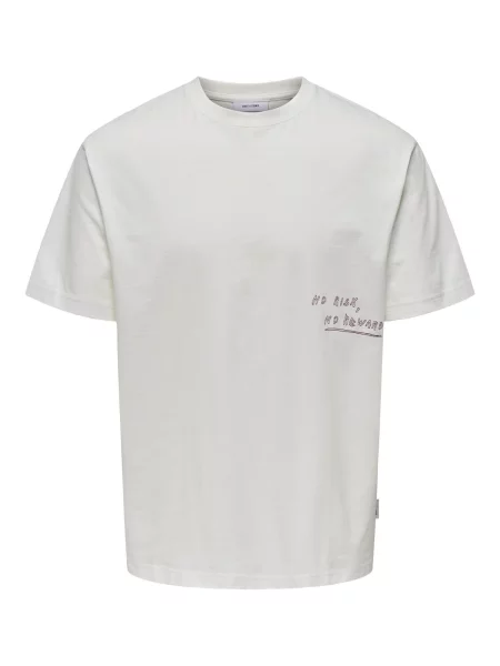 Only & Sons Tricou roșu merlot alb