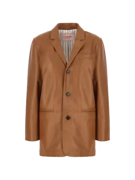 Kurtka skórzana Iceberg brązowa