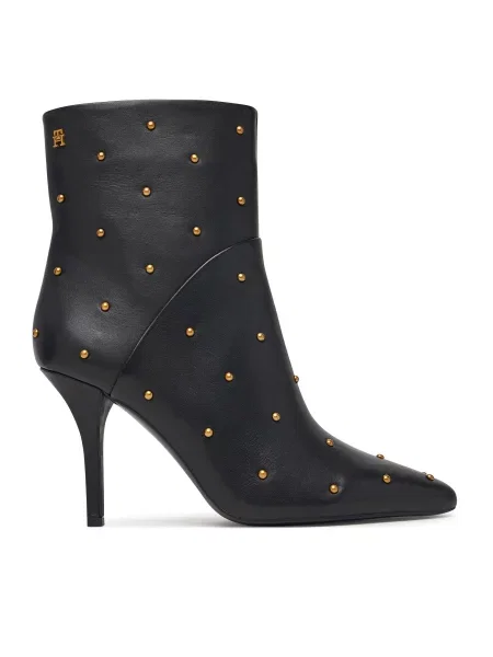 Botine Tommy Hilfiger High Heel Ankle Boot With Studs negru