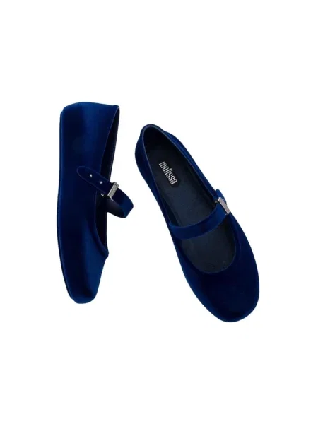 Pantofi Melissa de catifea albastru