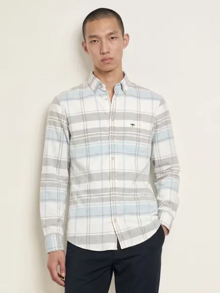 Fynch-Hatton Kordová Košile Regular Fit / režná / černošedá šedá