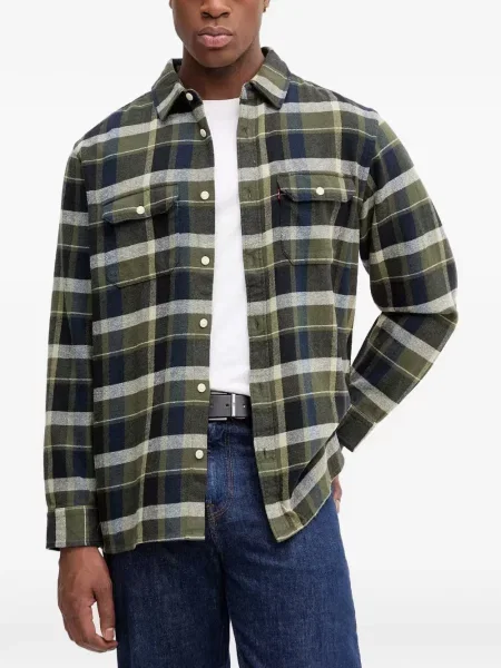 Pantaloni Levi's® în carouri cu imagine cu cordon albastru