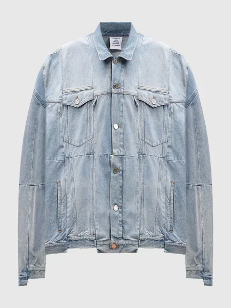 Джинсова куртка з ефектом потертості Vetements блакитна
