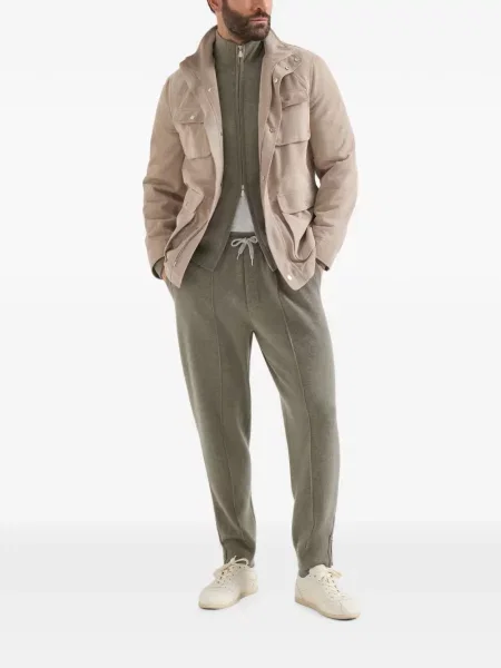 Pantaloni Brunello Cucinelli din cașmir verde