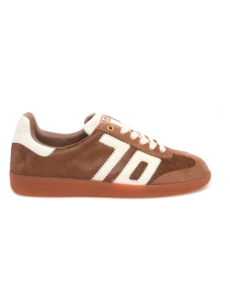 Sneakersy Back70 skórzane brązowe