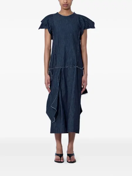 Rochie midi Limi Feu cu volane albastru