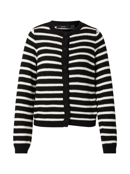 VERO MODA Geacă tricotată VMGORGEOUS negru alb