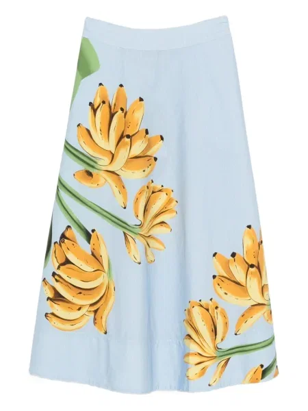 Fustă midi Farm Rio cu imagine până la genunchi albastru