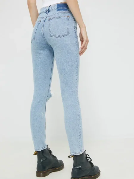 Džíny Abercrombie & Fitch high waist modré
