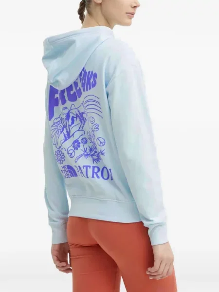 Pulover The North Face cu glugă cu imagine albastru