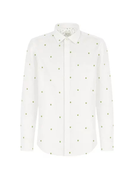 Cămașă Paul Smith cu imagine din poplin alb