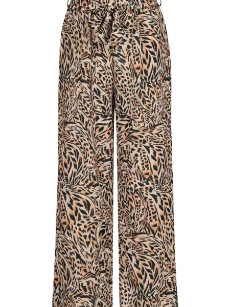 Pantaloni bej deschis / portocaliu pastel negru