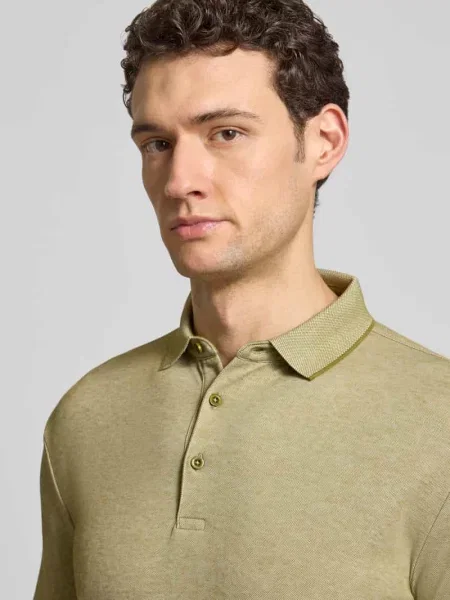 Koszulka polo o kroju slim fit z detalem z logo Hechter Paris zielone