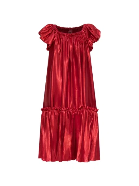 Rochie midi Noir Kei Ninomiya cu volane roșu