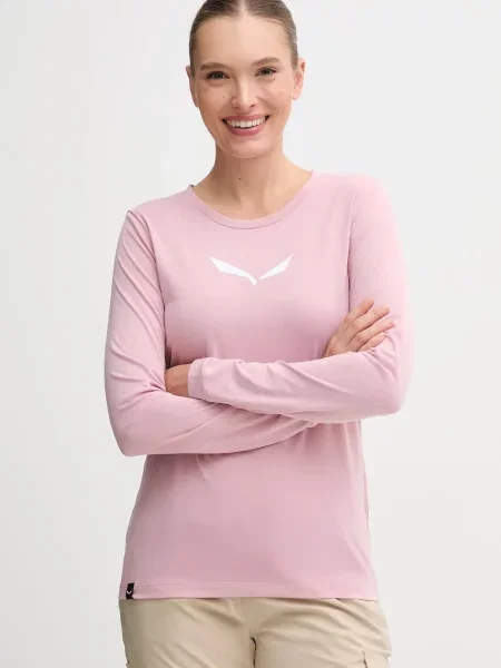 Спортна блуза с дълги ръкави Salewa Eagle Solidlogo Dry розово