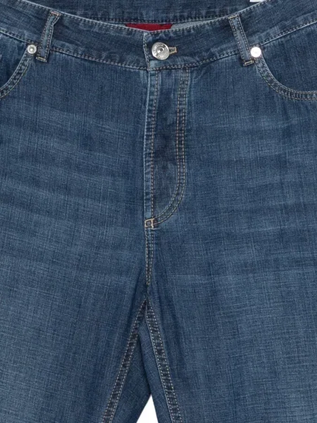 Дънки Brunello Cucinelli с автограф синьо