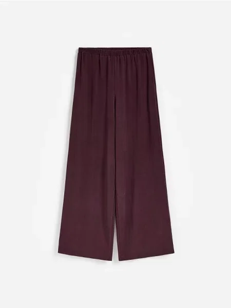 Reserved Pantaloni cu croi larg din Lyocell maro