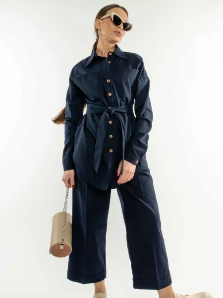 Лляна Сорочка RiMari темно-синій синя