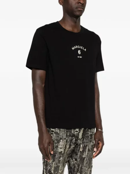 Тениска Mm6 Maison Margiela с автограф черно