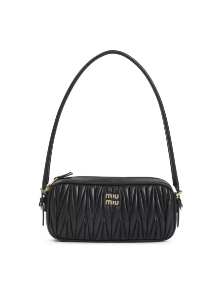 Bukiecik torebka skórzana Miu Miu czarna
