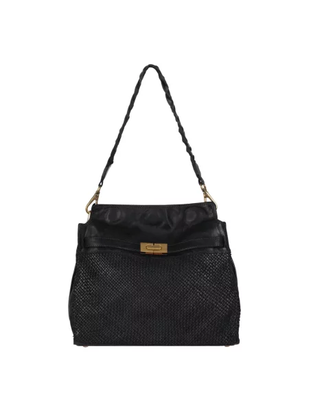 Torebka skórzana Campomaggi czarna