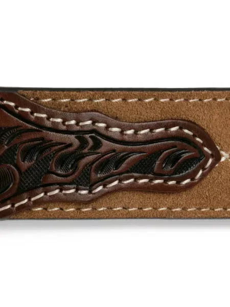 Cu centură curea Stetson din piele cu model floral maro