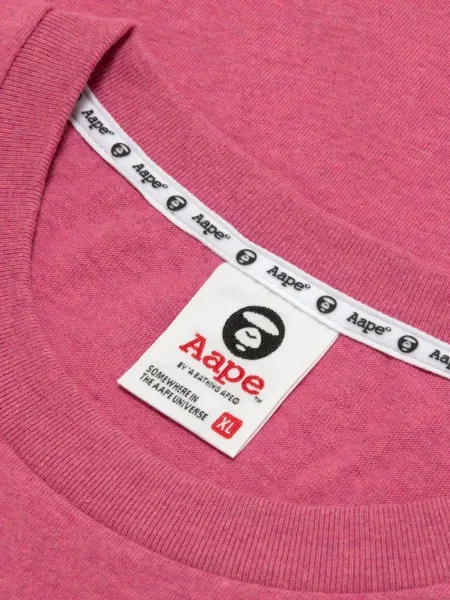 Тениска Aape By *a Bathing Ape® с принт с кръгло деколте розово
