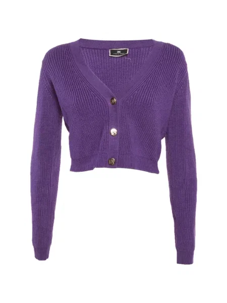 Decupat cardigan Elisabetta Franchi tricotate violet