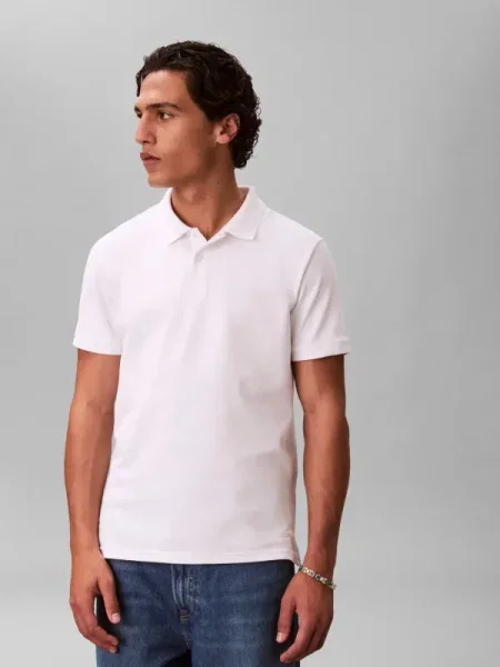 Calvin Klein tricou polo alb