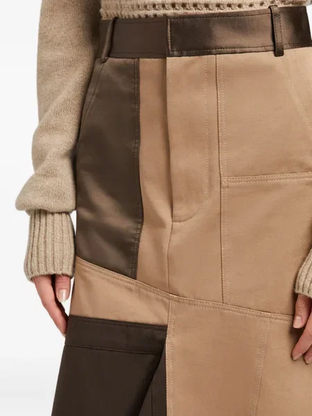 Fustă midi Ports 1961 până la genunchi maro