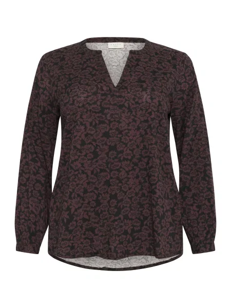 KAFFE CURVE Bluză Bella maro închis negru