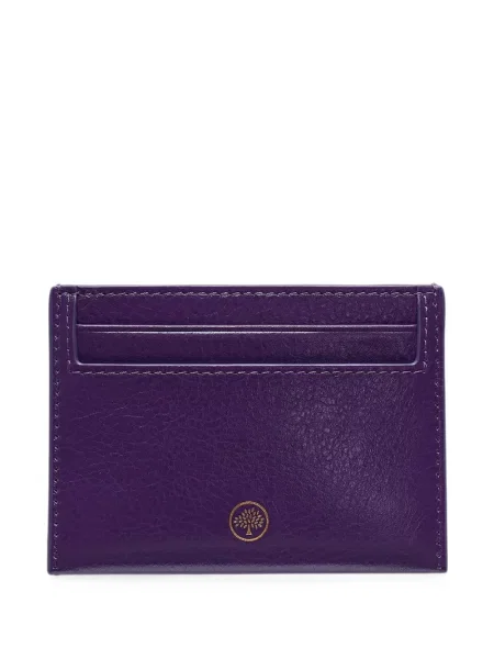 Portofel Mulberry din piele cu imagine violet