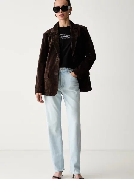 Calvin Klein Jeans ravne kavbojke modra