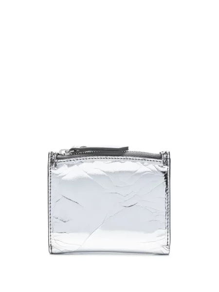 Portofel Maison Margiela din piele argintiu