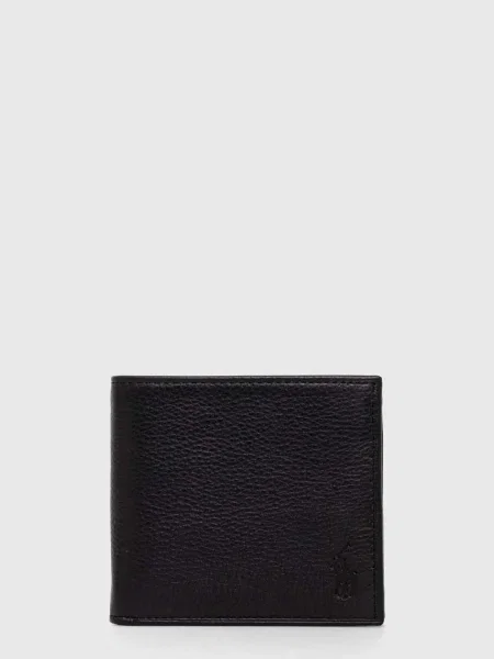 Шкіряний гаманець Polo Ralph Lauren чорний