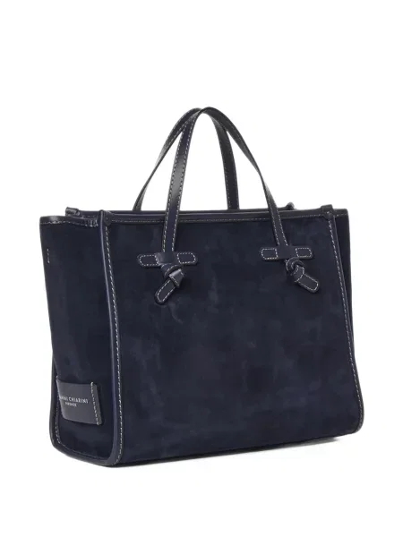 Geantă shopper Gianni Chiarini din piele de căprioară albastru