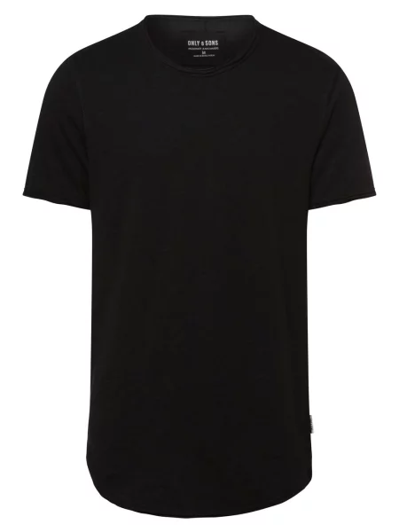 T-shirt z okrągłym dekoltem model ‘BENNE’ Only & Sons czarna