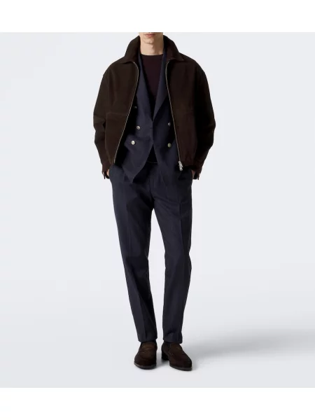 Pantaloni Eleventy de lână conici albastru