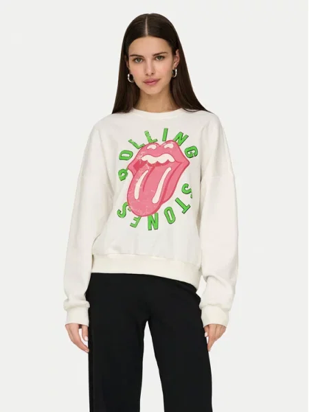 ONLY Mikina Rolling Stones bílá