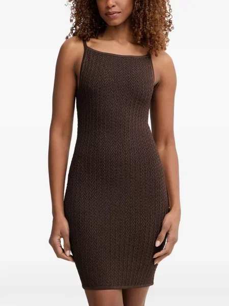 Rochie mini Guess tricotate maro