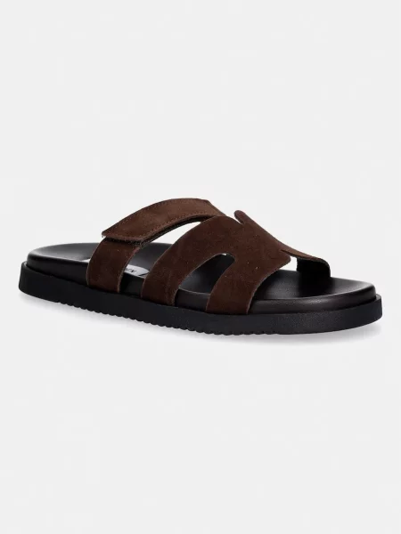 Steve Madden klapki zamszowe Missile-E brązowe