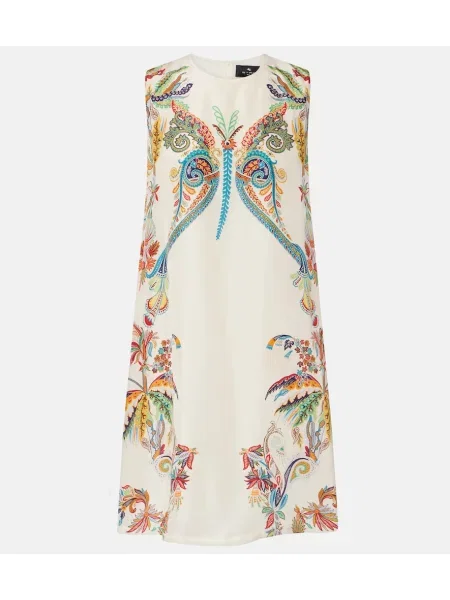 Rochie Etro de mătase cu imagine alb